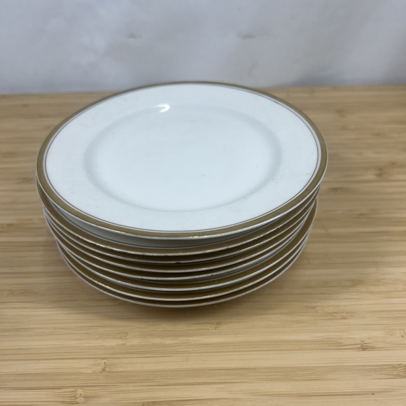 Vintage Warwick China Bread Plates Set of 8 White with Gold Trim 6.25" USA - Picture 4 of 8